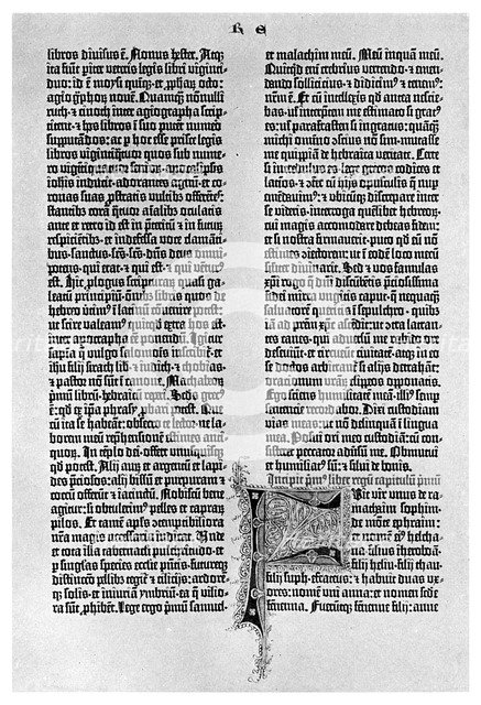 Page from a Gutenberg Bible, c1455 (1956). Artist: Unknown