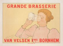 Affiche belge. "Grande Brasserie Van Velsen frères. Bornhem"., c1896. Creator: Armand Rassenfosse.