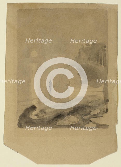 A Boat Tied to a Pier, 1892. Creator: Edvard Munch.