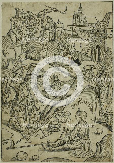 Christ Nailed to the Cross, page 85 from the Treasury (Schatzbehalter), 1491. Creator: Michael Wolgemut.