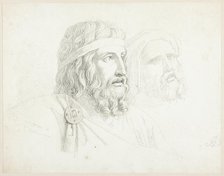 Two Merovingian Heads, 1817. Creator: Auguste Gaspard Louis Desnoyers.