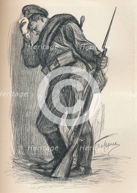 'Drawing for a War Fund Poster', c1914. Artist: Leonid Osipovich Pasternak.