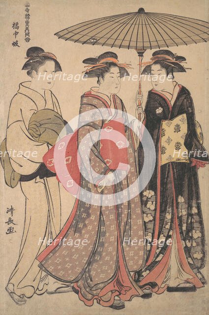 Dancers of Tachibana Street, 1742-1815. Creator: Torii Kiyonaga.