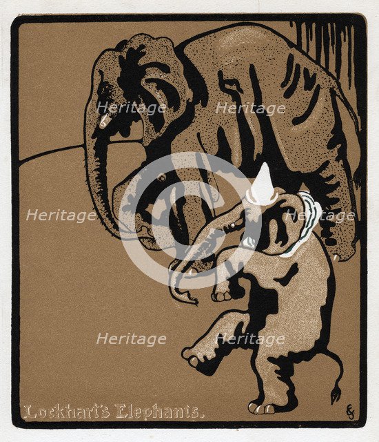 Lockhart's elephants, 19th century. Artist: Unknown