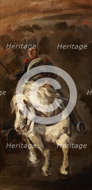 Artillerist on Horseback, between 1834-1835. Creator: Piotr Michalowski.