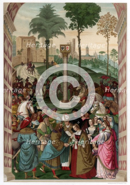 'Aeneas Piccolomini Introduces Eleonora of Portugal to Frederick III', 1502-1508, (1870). Artist: Franz Kellerhoven