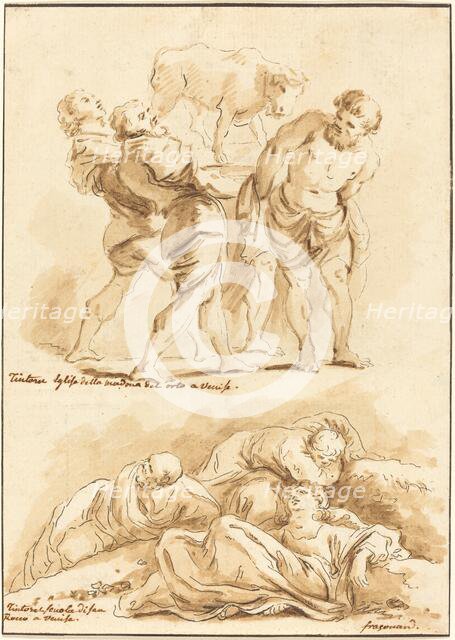 Worship of the Golden Calf and Christ on the Mount of Olives, 1775. Creator: Jean Claude Richard Saint-Non.