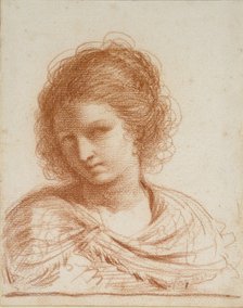 Head of a Young Woman, 1550-1666. Artist: Guercino.