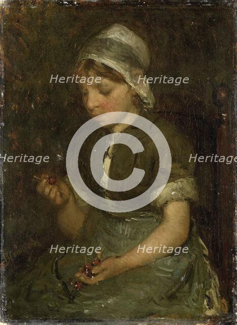 Girl with Cherries, c.1860-c.1914. Creator: Bernardus Johannes Blommers.
