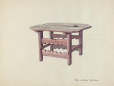 Small Table, c. 1937. Creator: Majel G. Claflin.