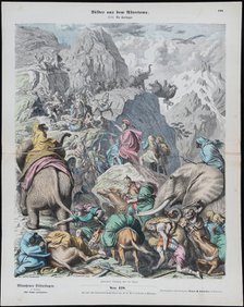 Hannibal Crosses the Alps (from Münchener Bilderbogen). Artist: Leutemann, Gottlob Heinrich (1824-1905)