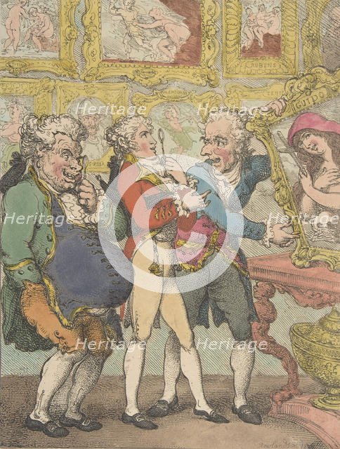 Italian Picture Dealers Humbugging My Lord Anglaise, May 30, 1812., May 30, 1812. Creator: Thomas Rowlandson.
