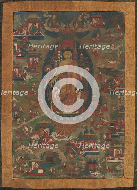 Buddha Shakyamuni and Scenes of His Previous Lives (Jataka Tales), 1573-1619. Creator: Unknown.