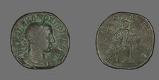 Sestertius (Coin) Portraying Emperor Severus Alexander, 231-235. Creator: Unknown.