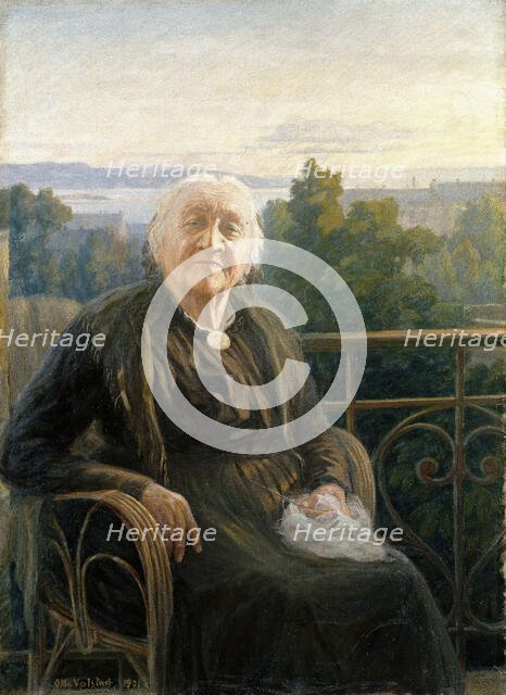 Portrait of Mrs Lina Bruun, 1901. Creator: Otto Valstad.