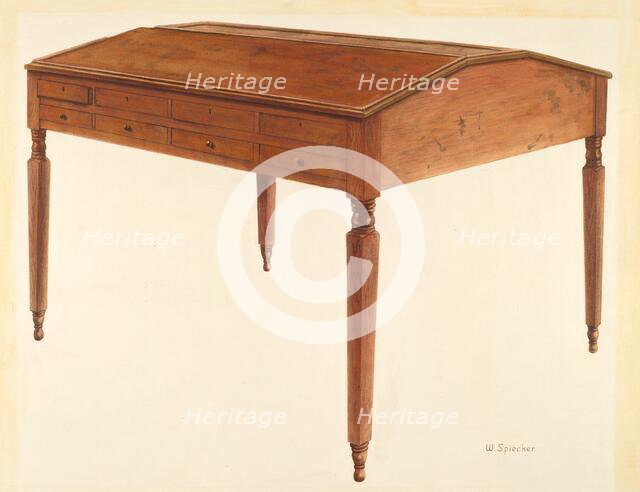 Bishop Hill: Accounting Desk, c. 1938. Creator: William Spiecker.