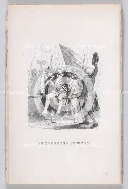 July Fourteenth, from The Complete Works of Béranger, 1836. Creators: Auguste Raffet, Lacoste, Eugène Guillaumot.