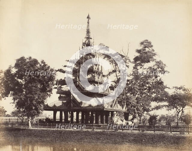 [Burmese Pagoda in the Eden Gardens, Calcutta], 1850s. Creator: Captain R. B. Hill.
