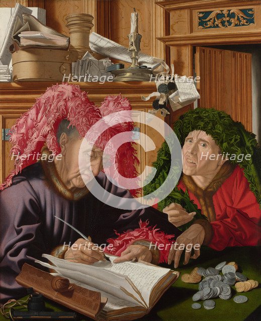 Two Tax Gatherers, c.1540. Artist: Reymerswaele, Marinus Claesz, van (ca. 1490-after 1567)