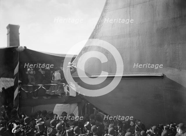 U.S.S. Maine, "I name thee Maine", 1889 Nov. Creator: Unknown.