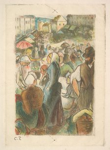The Market at Gisors: Rue Cappeville, 1894-95. Creator: Camille Pissarro.
