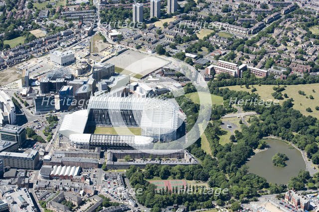 St James' Park, the football ground of Newcastle United, Newcastle Upon Tyne, 2018. Creator: Emma Trevarthen.