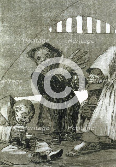 Los Caprichos, series of etchings by Francisco de Goya (1746-1828), plate 49: 'Duendecitos' (Hobg…