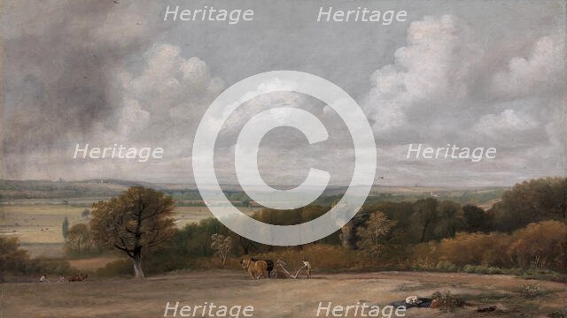 Ploughing Scene in Suffolk, 1824 to 1825. Creator: John Constable.