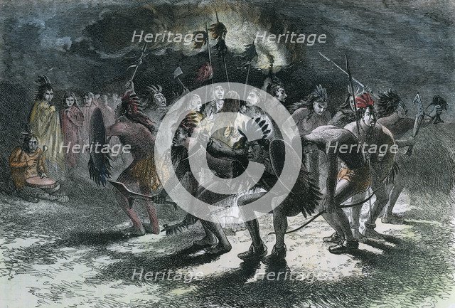 Native American scalp dance, c1875. Artist: Unknown