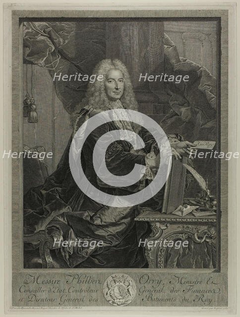 Portrait of Philibert Orrey, 1737. Creator: Francois Bernard Lepicie.