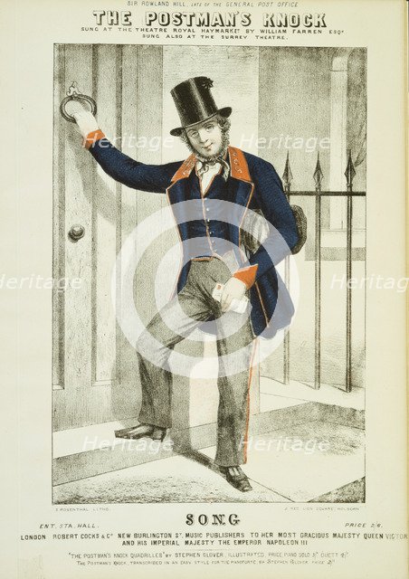 'The Postman's Knock' c1855 .  Artist: Anon