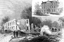Scene of the Disastrous Fire at the Private Lunatic Asylum at Southall, Middlesex, 1883. Creator: Unknown.