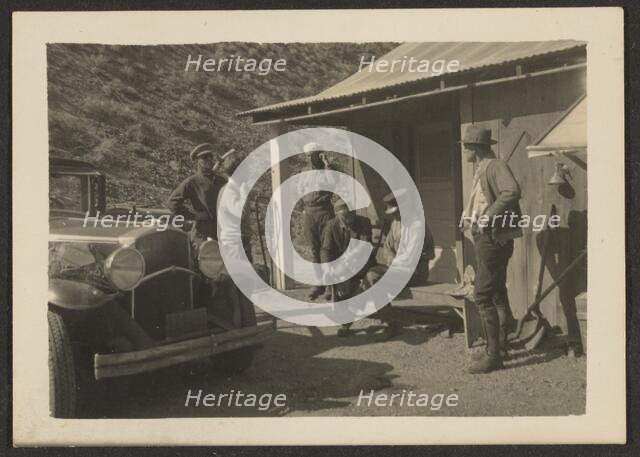 Group Portrait Outside Building, 1907-1943. Creator: Louis Fleckenstein.