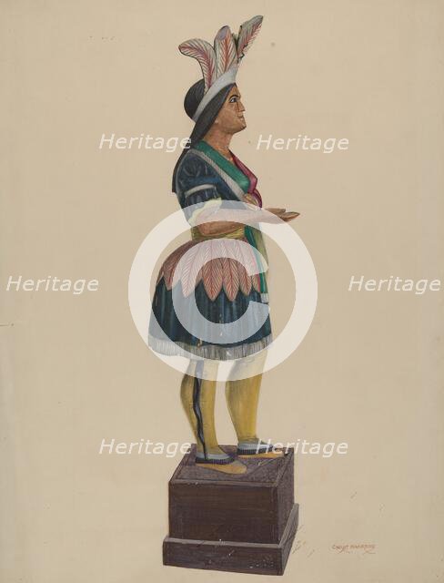 Wooden Indian, c. 1937. Creator: Chris Makrenos.