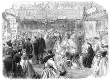 Bazaar at St. James's Hall in aid of the French Protestant schools in Soho, 1864. Creator: Unknown.
