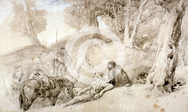 'Warriors Resting', 19th century.                         Artist: Sir John Gilbert