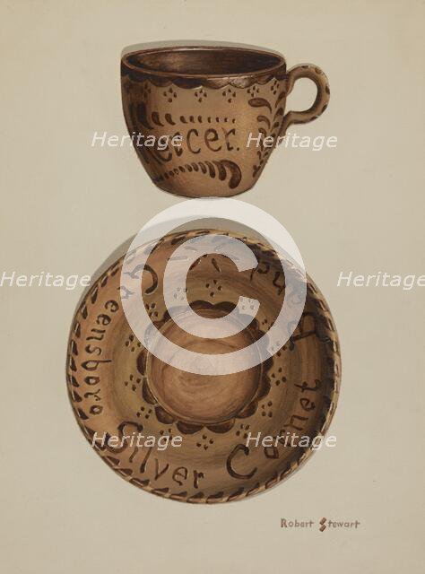 Cup and Saucer, c. 1939. Creator: Robert Stewart.