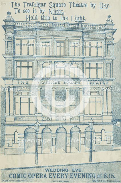 The Trafalgar Square Theatre by Day, late 19th century. Creator: Unknown.