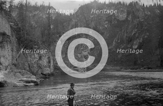 The Mrassu River Near a Rapid, Near the Chileiskie Rocks, Between Srednii Chilei..., 1913. Creator: GI Ivanov.