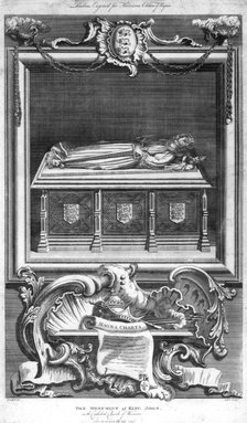 The Monument of King John of England, in the Cathedral Church of Worcester, 1786.Artist: Goldar