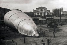Barrage balloon at the Bolshoi Theatre, Moscow, USSR, 1942. Artist: Unknown