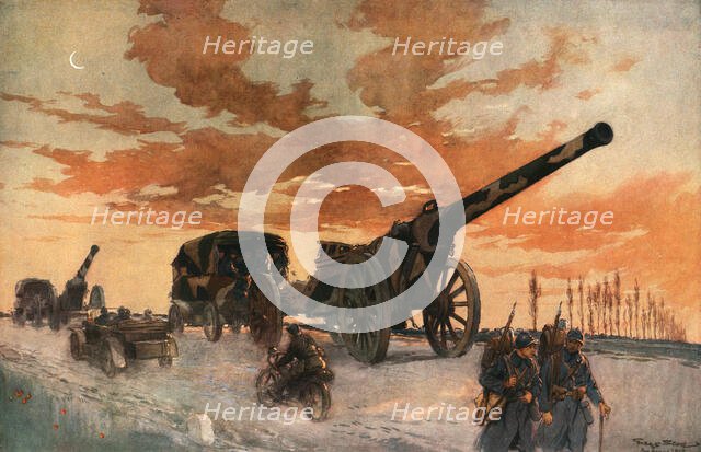 'Convoi d'artillerie automobile', 1918. Creator: Unknown.