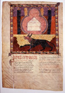 The Ark of the Covenant and the Beast, Miniature in the 'Beatus of Seu d'Urgell' (Commentary on t…