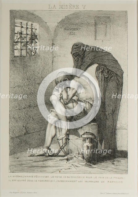 Plate Five from Misery, 1851. Creator: Charles Rambert.