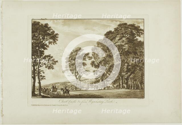 Chirk Castle and c. from Wynnstay Park, 1776. Creator: Paul Sandby.