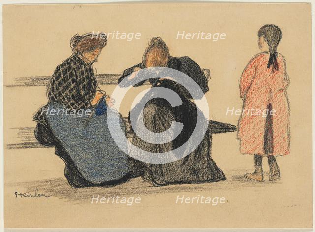 Three Figures, 1900s. Creator: Théophile Alexandre Steinlen (Swiss, 1859-1923).