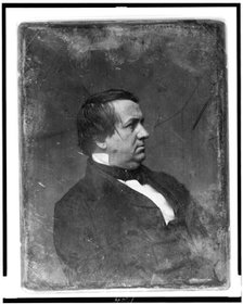 John P. Hale, head-and-shoulders portrait, face nearly in profile to the right, between 1844 & 1860. Creator: Mathew Brady.