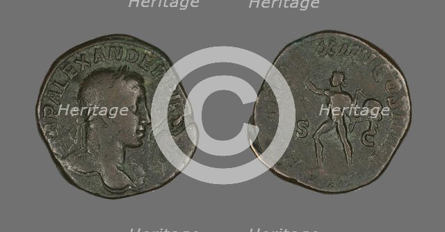 Coin Portraying Emperor Severus Alexander, 235. Creator: Unknown.