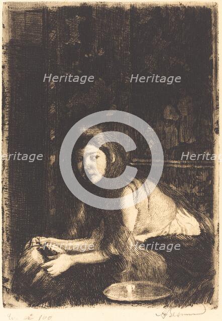 Woman with a Vase (La femme au vase), 1894. Creator: Paul Albert Besnard.