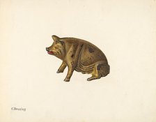 Penny Bank: Pig, c. 1941. Creator: Charles Henning.